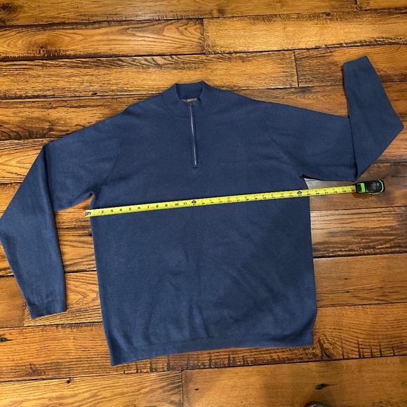 PETER MILLAR CROWN SPORT BLUE HALF ZIP COTTON BLEND MENS SWEATER SIZE XL - Picture 2 of 8